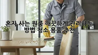 혼자 사는 원룸, 깨끗하게 관리하는 방법! 청소 용품 추천